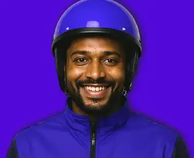 Smiling Washing Daddy washer in his helmet and uniform